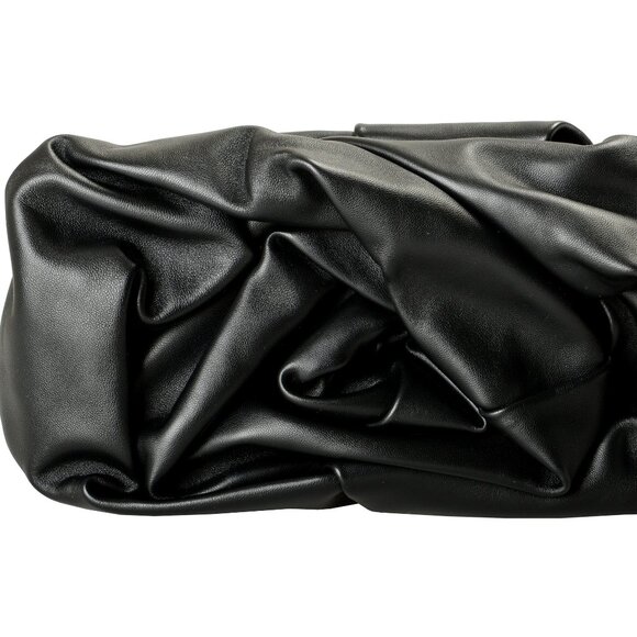 Burberry Women's "Rose Clutch" Black Leather Clutch Bag - Picture 1 of 5